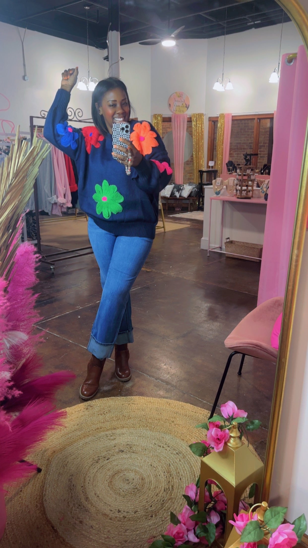 The Just Bloom Sweater(Navy)