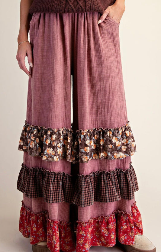 The Floral Print Ruffle Pants