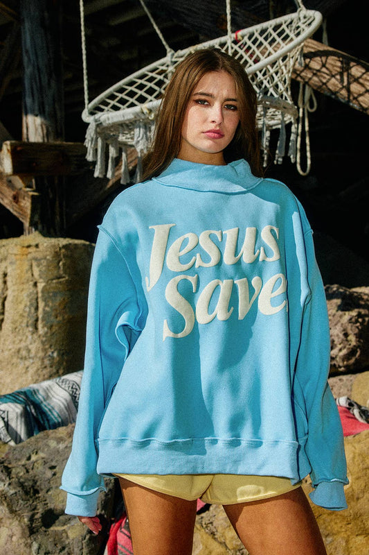 The JESUS SAVES Mockneck
