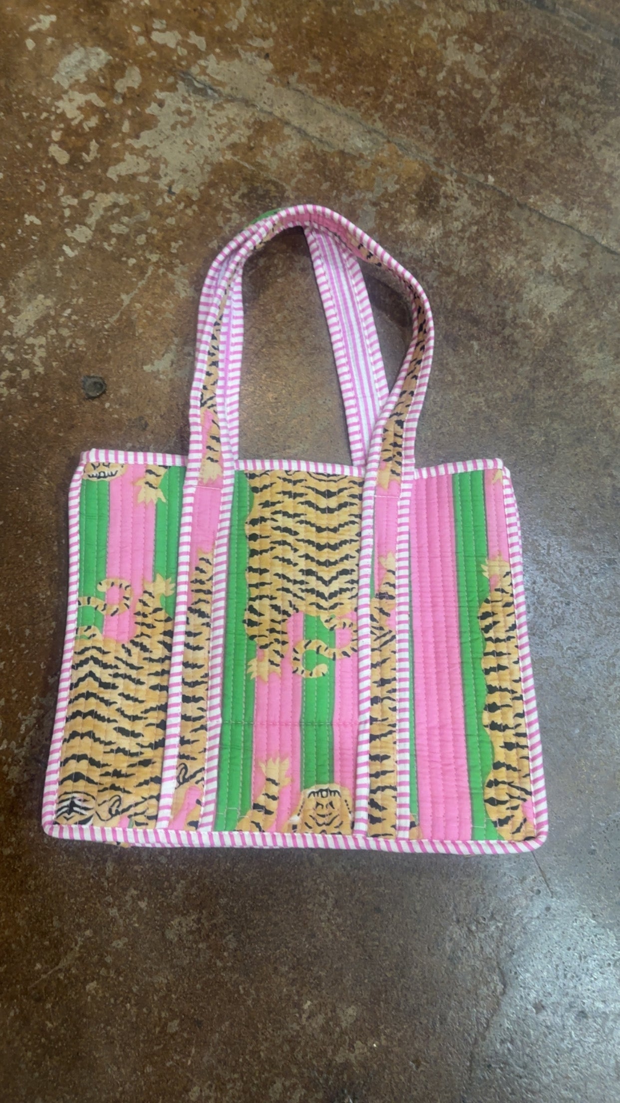 The Pink & Green Quilted Bag (Small)