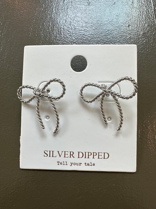 The Silver Bow Earrings