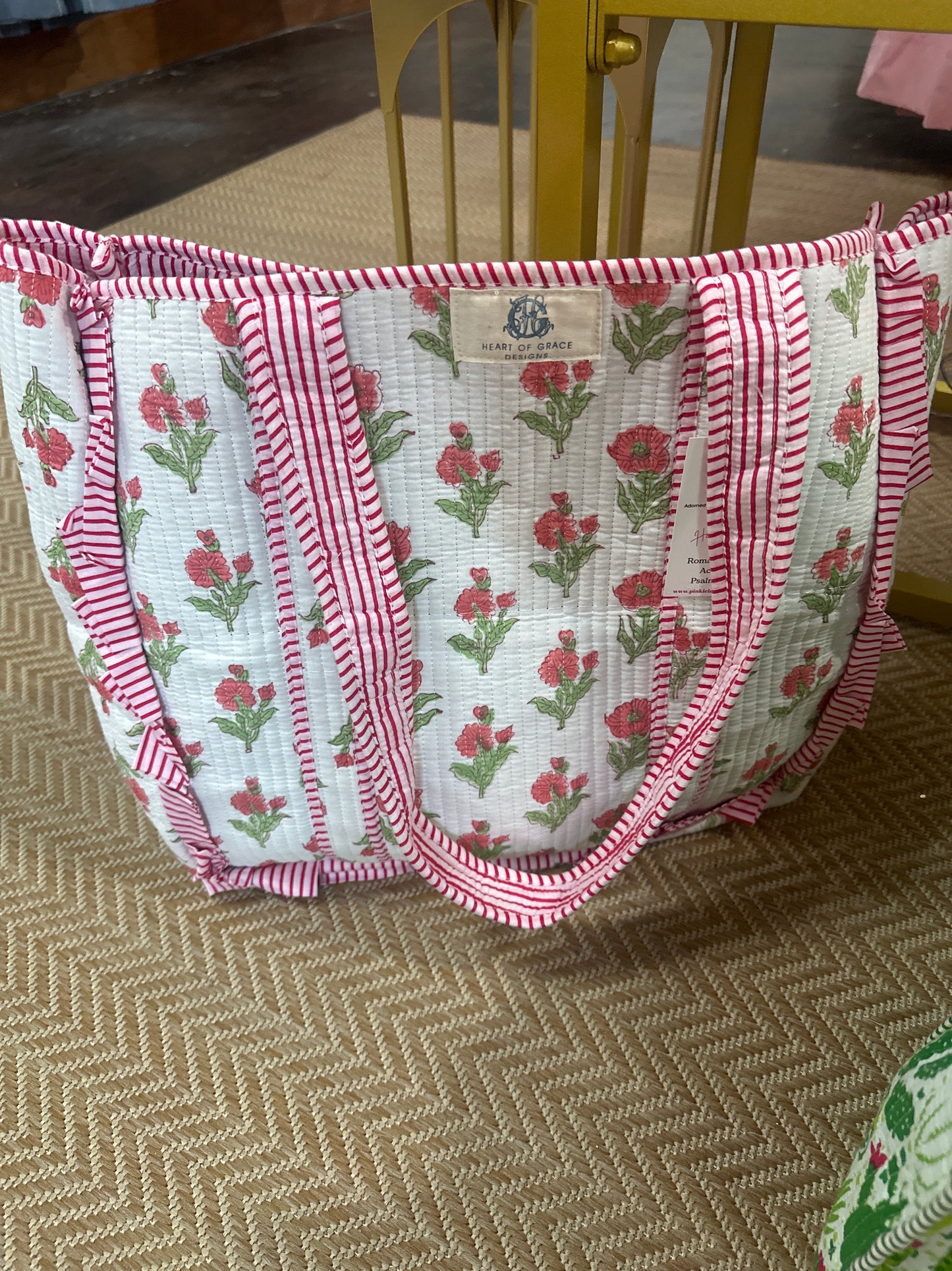 The Roses Ruffle Quilted Tote (Large)