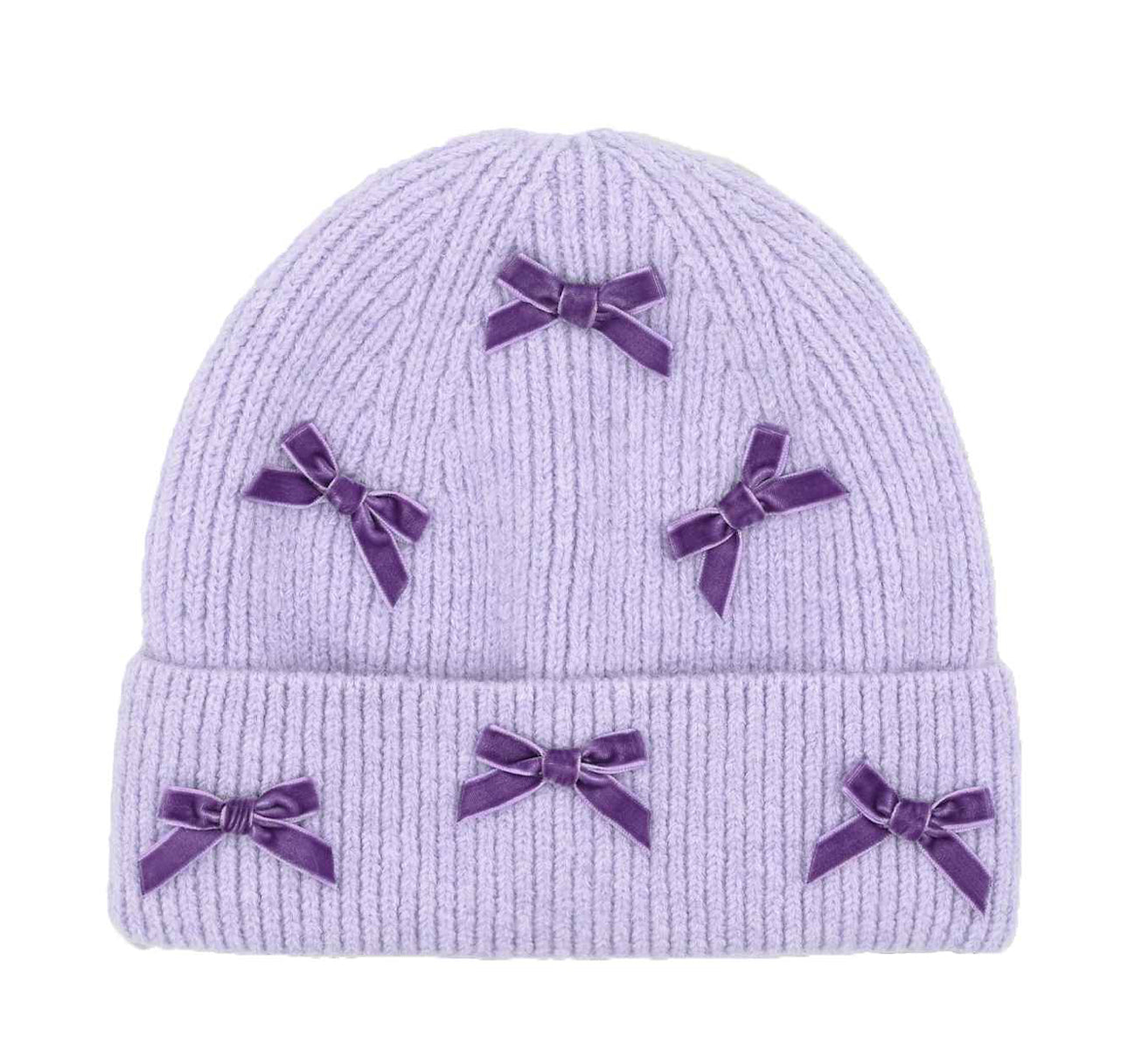 The Mini Velvet Bow Cuff Beanie