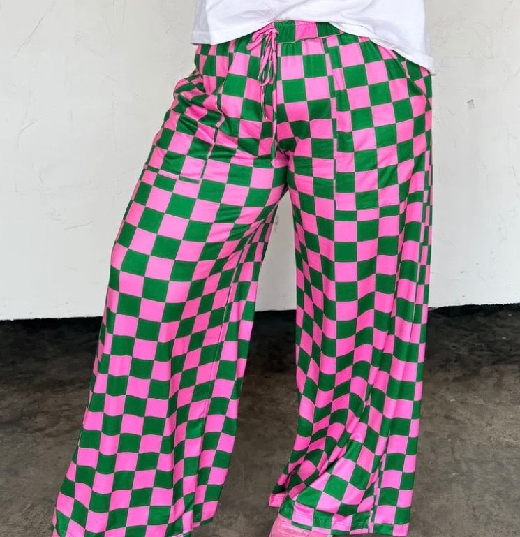 The Pink & Green Checkmate Pants
