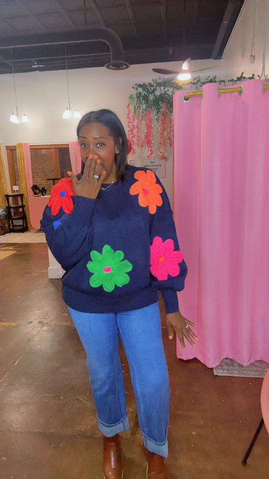 The Just Bloom Sweater(Navy)