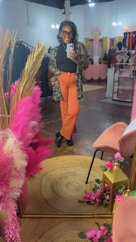 The Frayed Hem Jeans| Rust