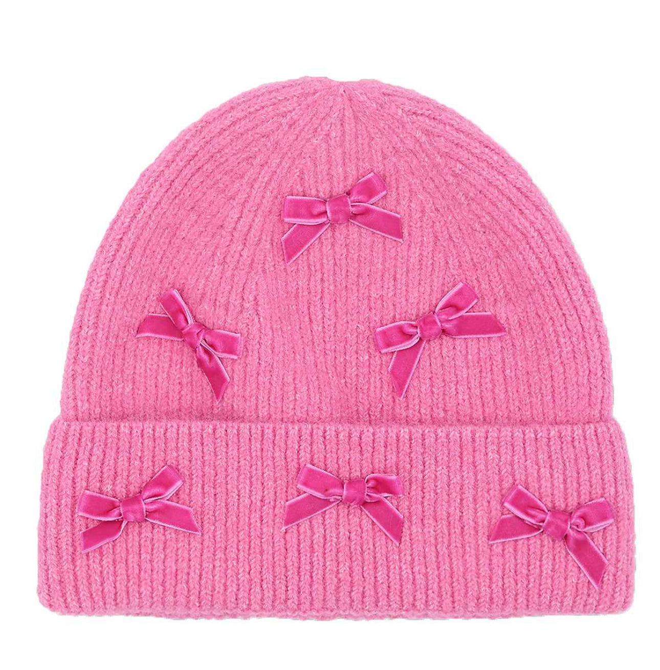The Mini Velvet Bow Cuff Beanie
