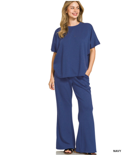 The Scuba Curved Hem Tops and Pants Set