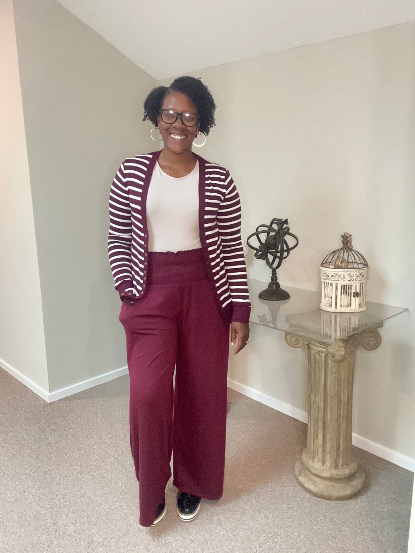 The Burgundy Wide-leg Pants