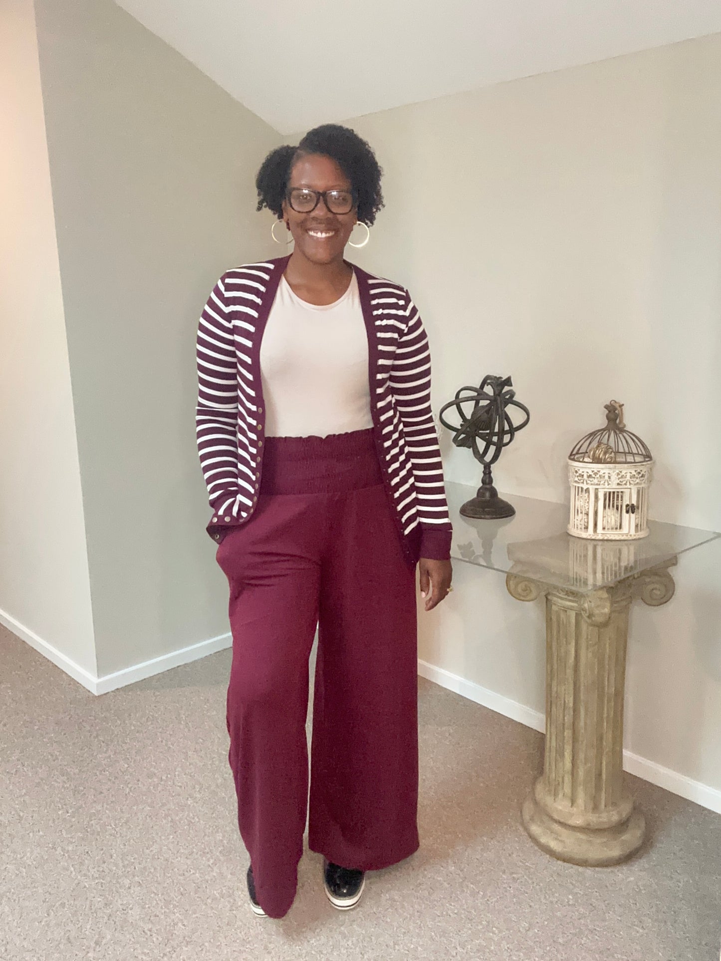 The Burgundy Wide-leg Pants