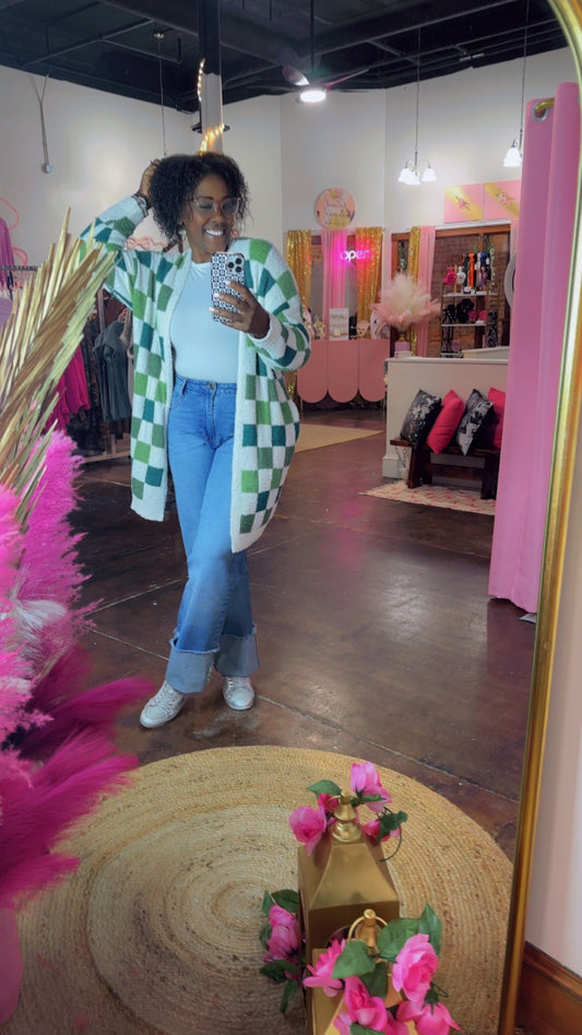 The Greens Checker Cloud Cardigan
