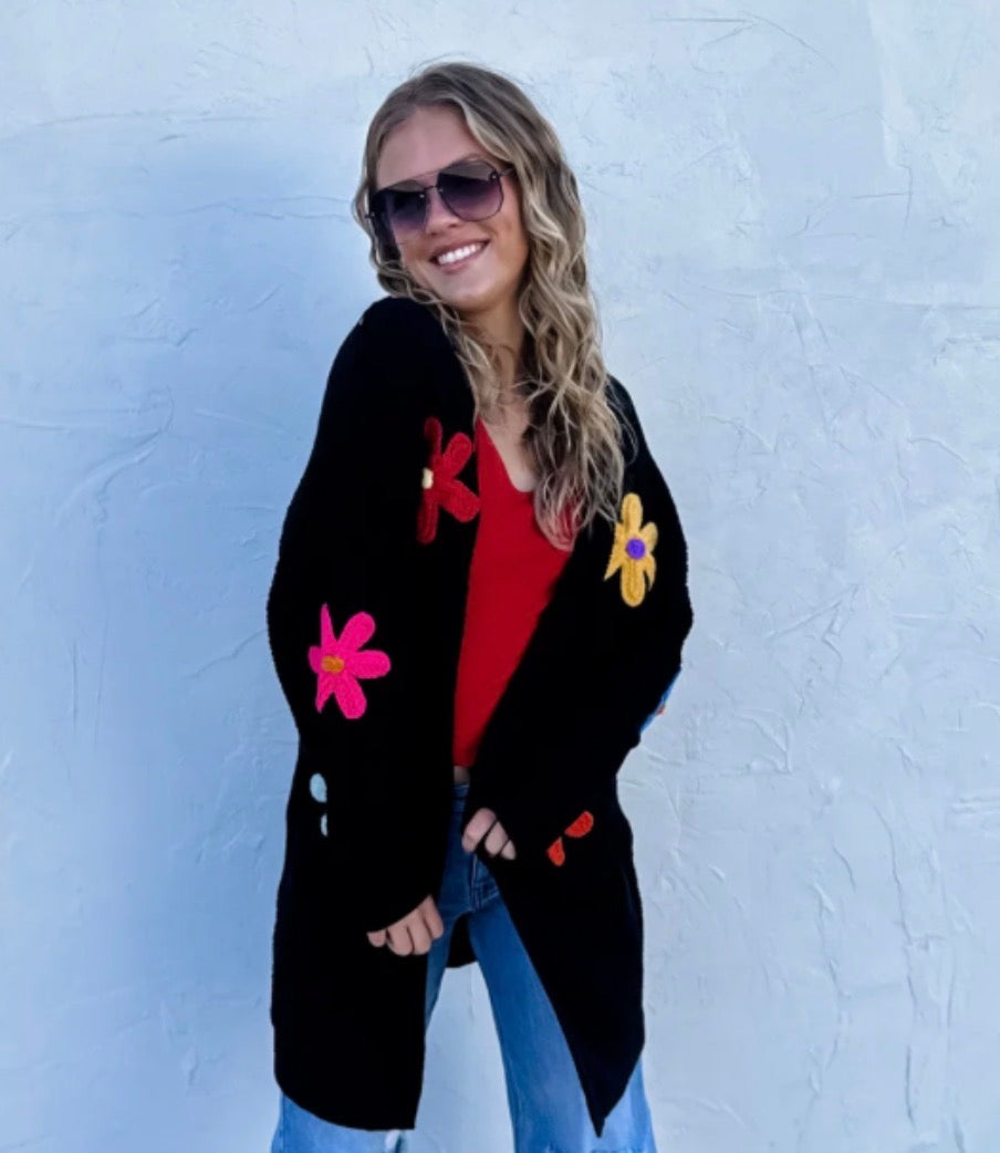 The Harmony Flower Knit Cardigan