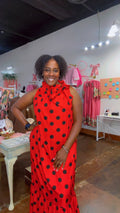 The Polka Dot Lady Dress-Red & Black