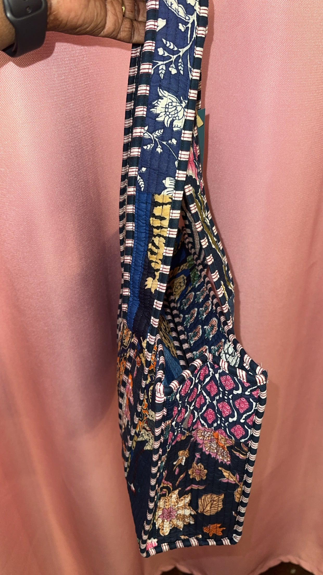 The Blue Quilted Tote