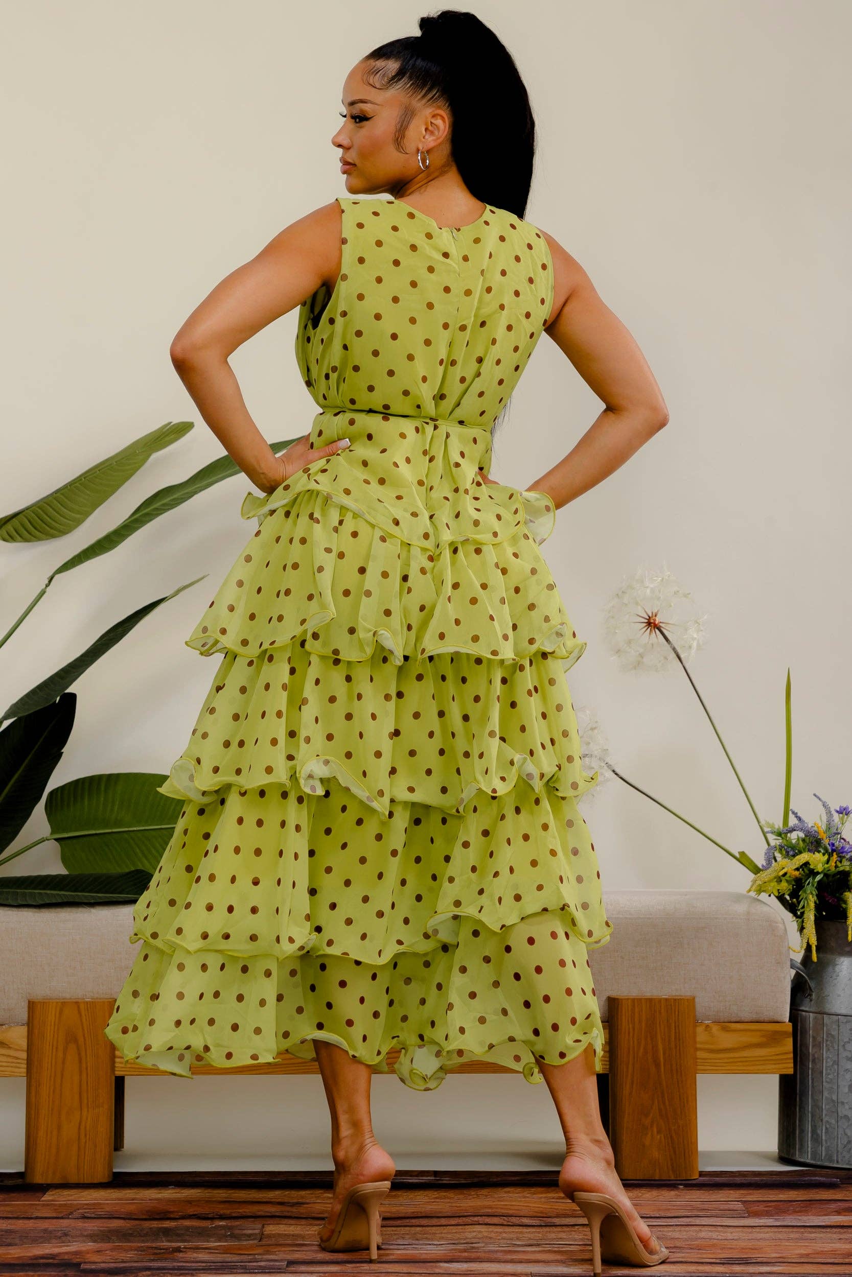The Beverly Polka Dot Tier Dress
