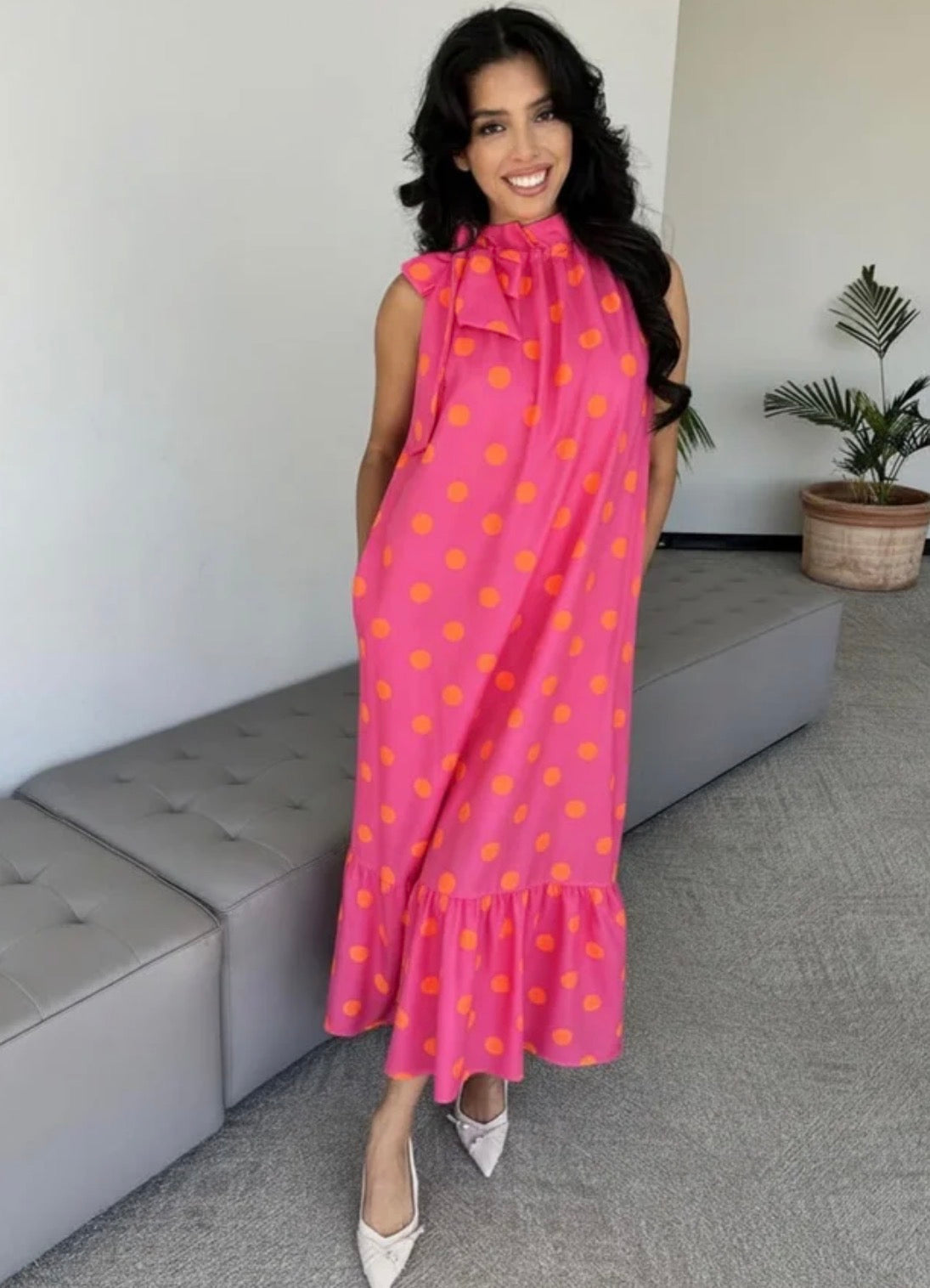 The Polka Dot Lady Dress-Hot Pink/Orange – Pink Icing Boutique