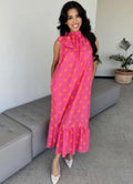 The Polka Dot Lady Dress-Hot Pink/Orange