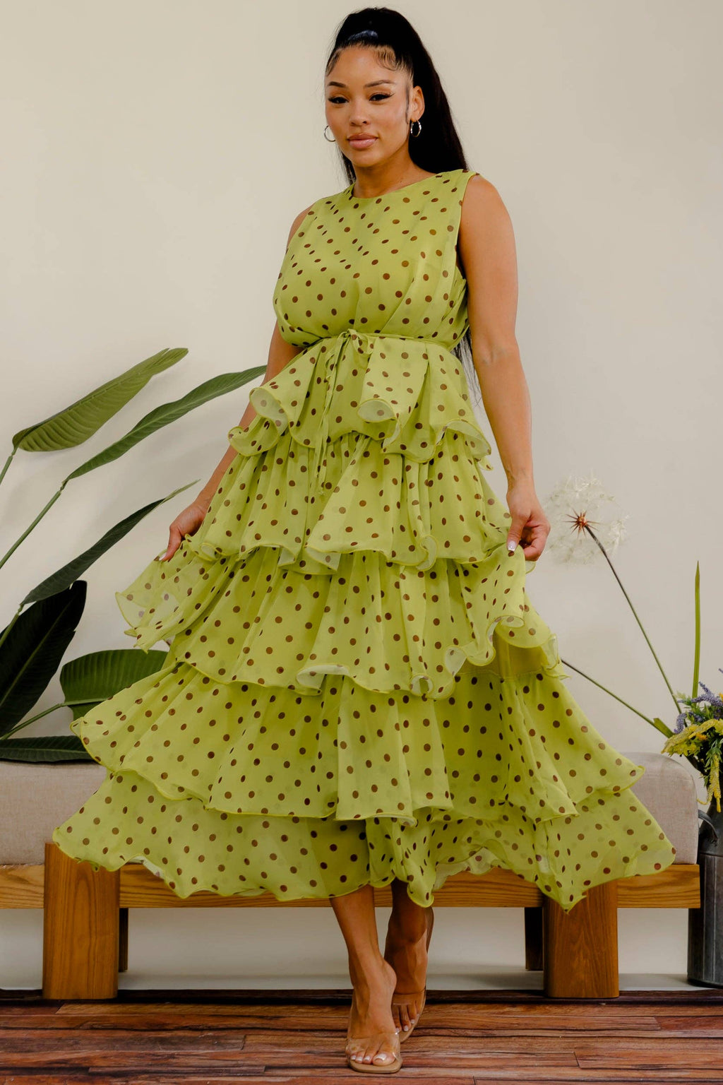 The Beverly Polka Dot Tier Dress