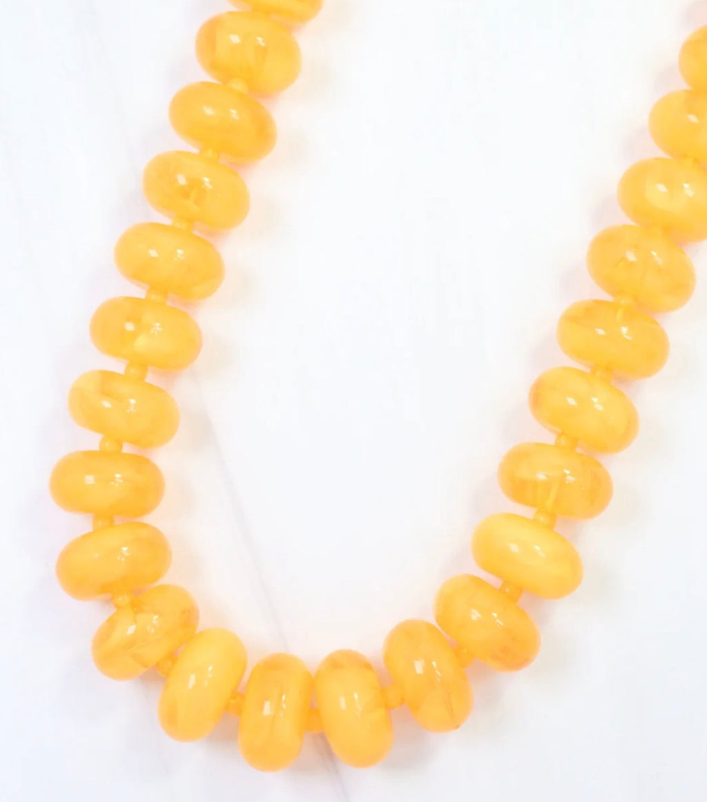 The Davis Beaded Necklace-Mustard