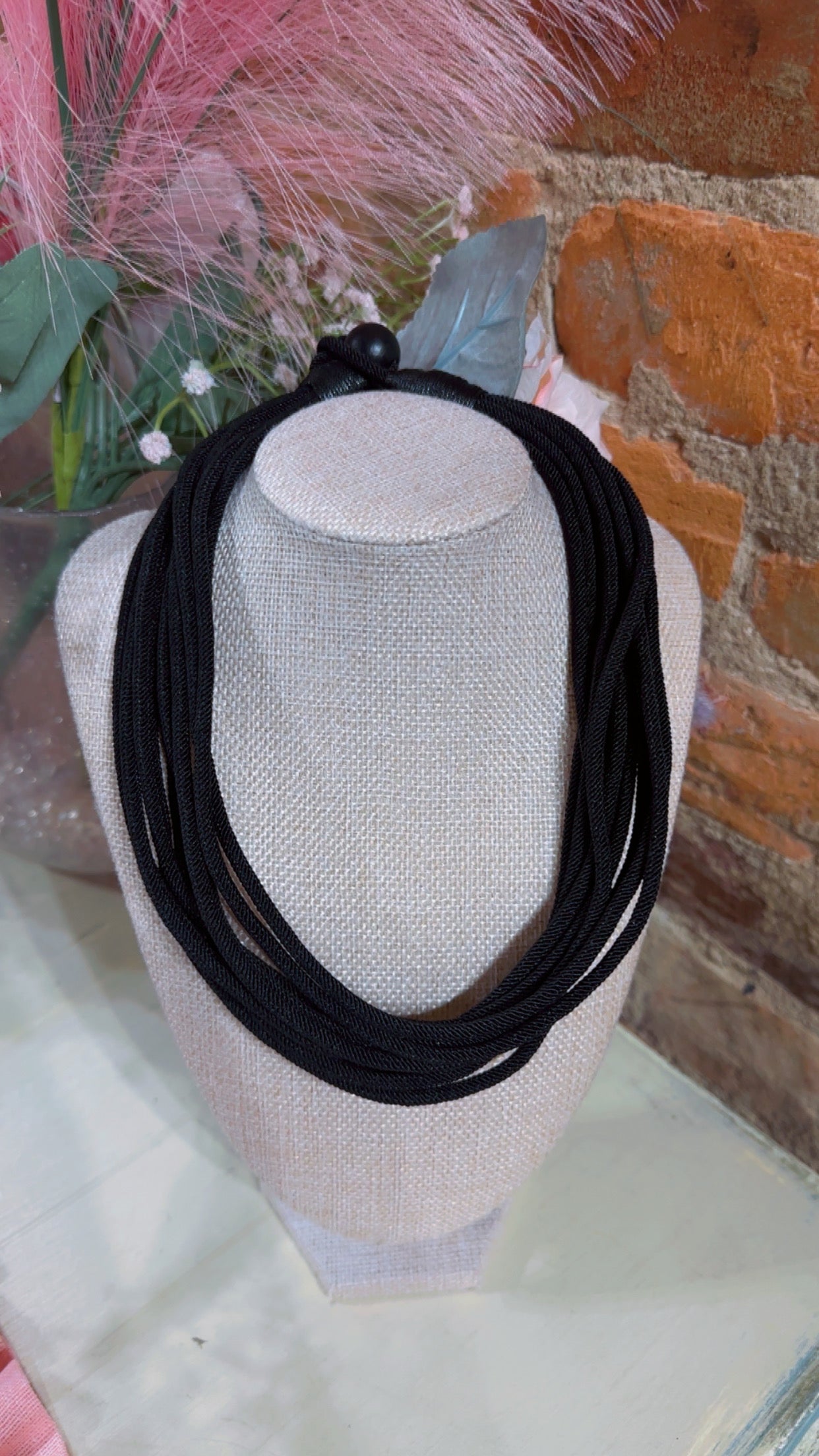 The Cranston Cord Necklace-Black