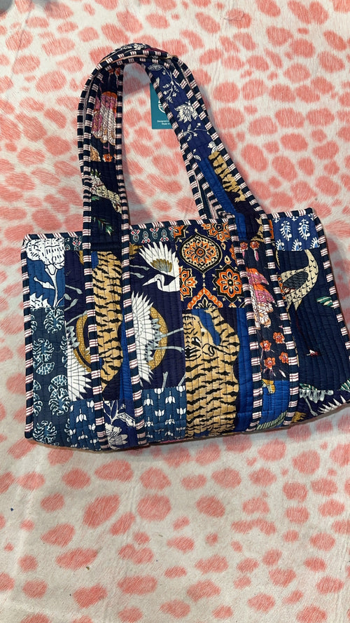 The Blue Quilted Tote