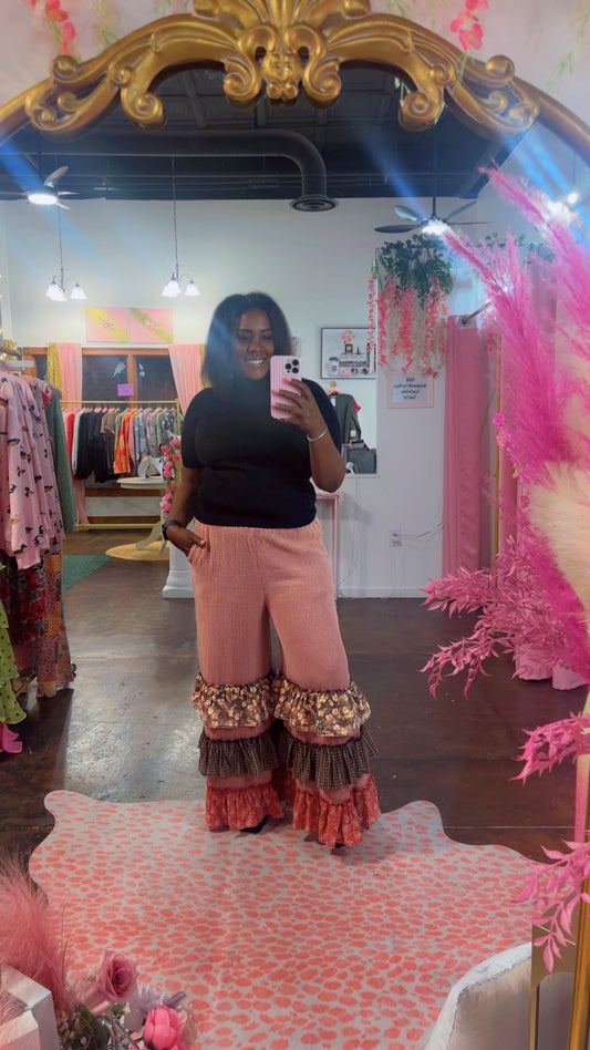 The Floral Print Ruffle Pants