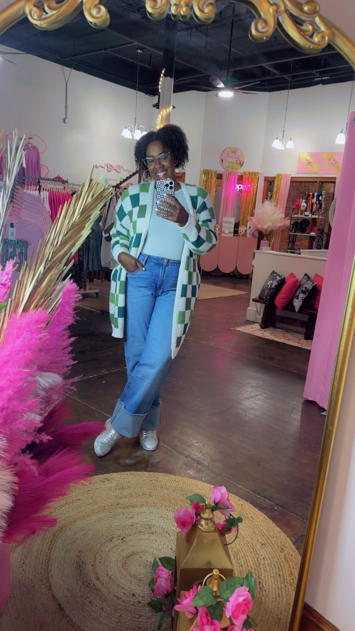 The Greens Checker Cloud Cardigan