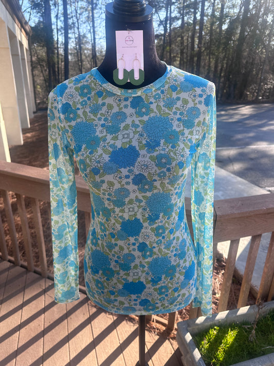 The Floral Print Mesh Shirt