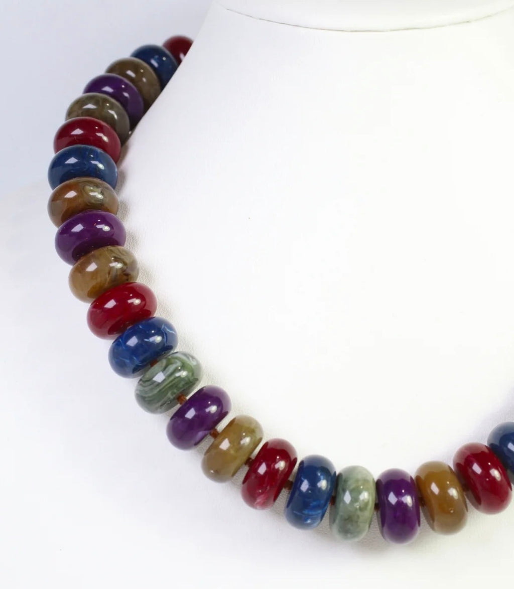 The Pipestone Marble Beaded Necklace Multi