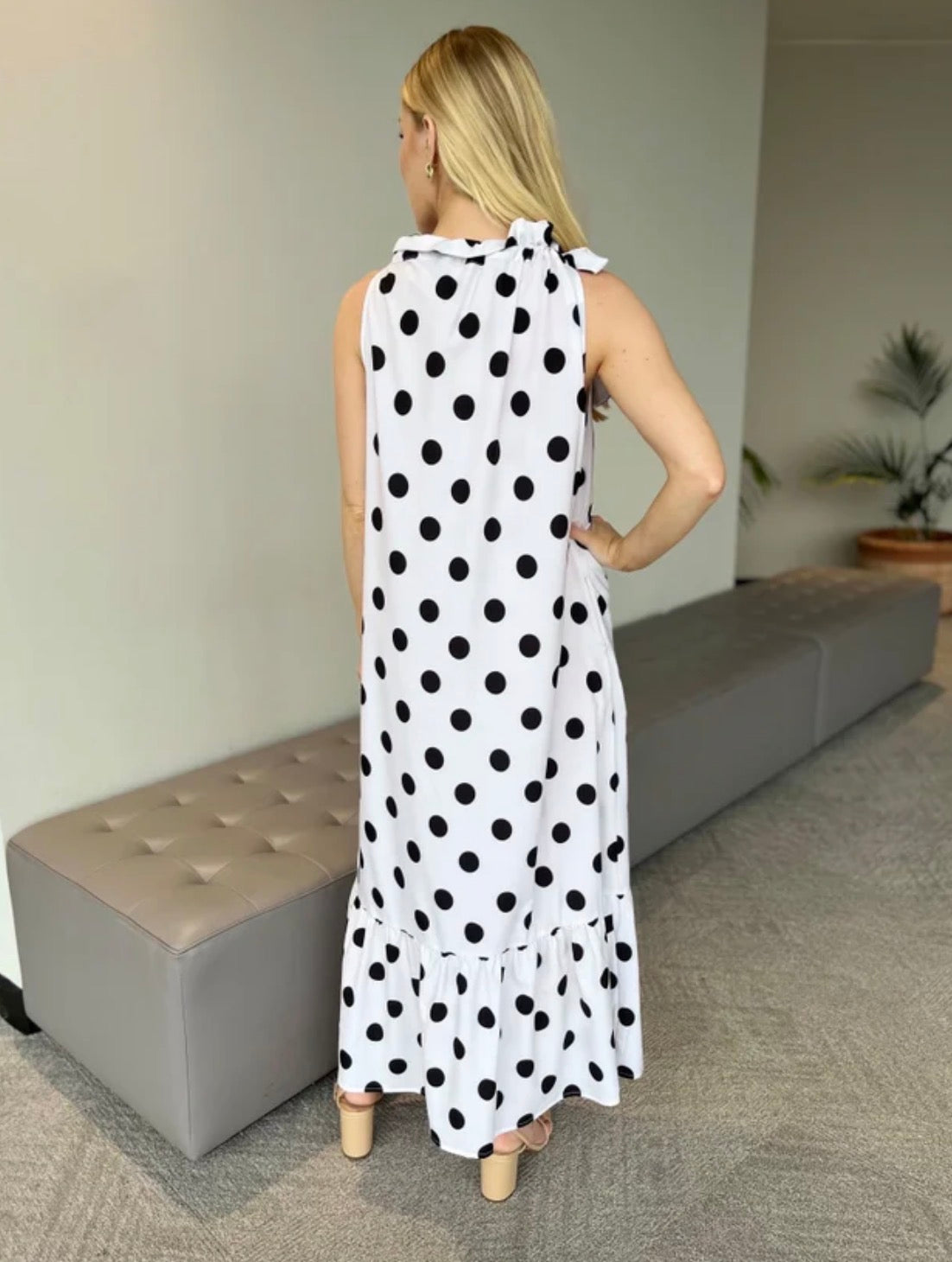 The Polka Dot Lady Dress-White/Black
