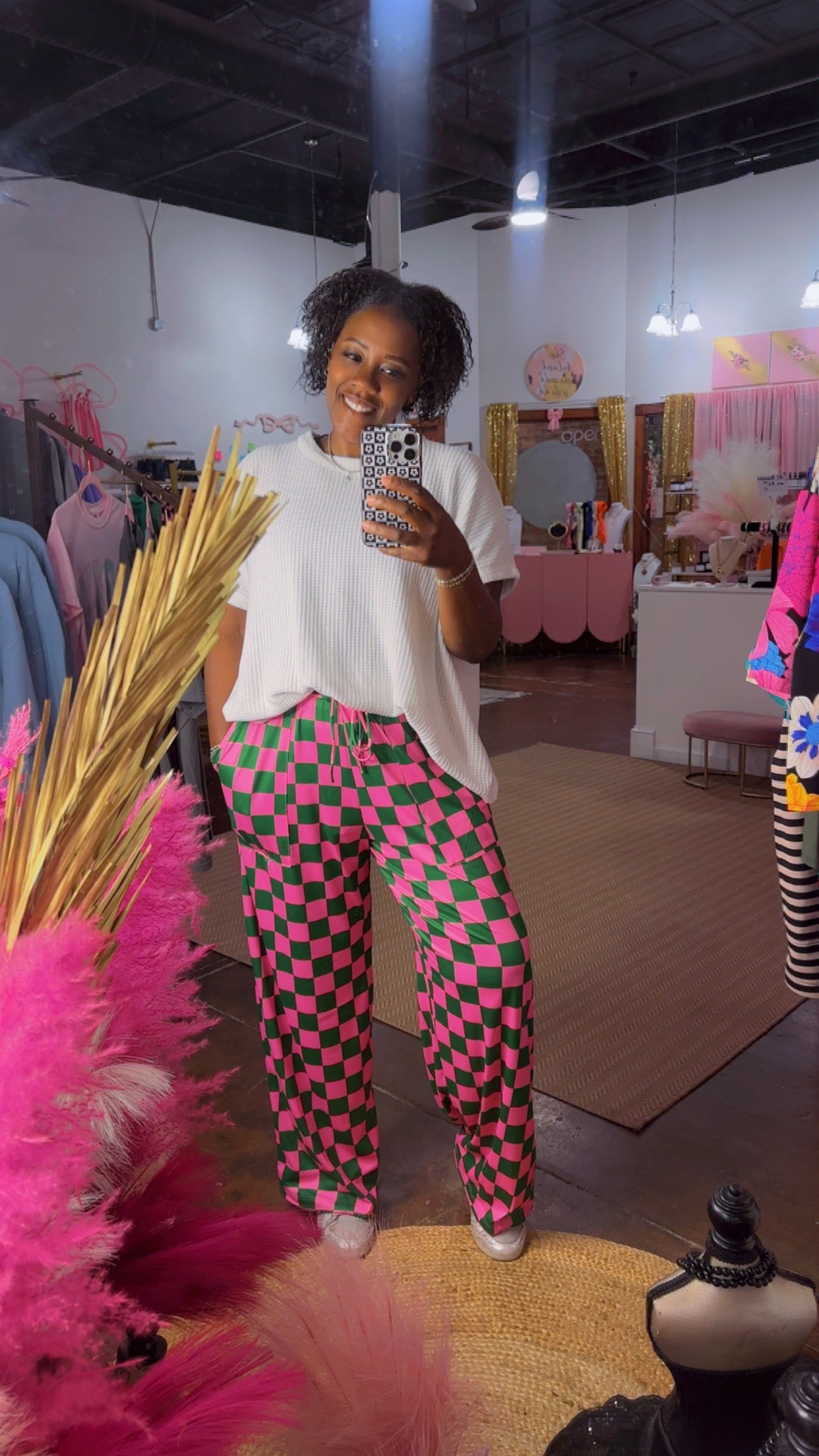The Pink & Green Checkmate Pants