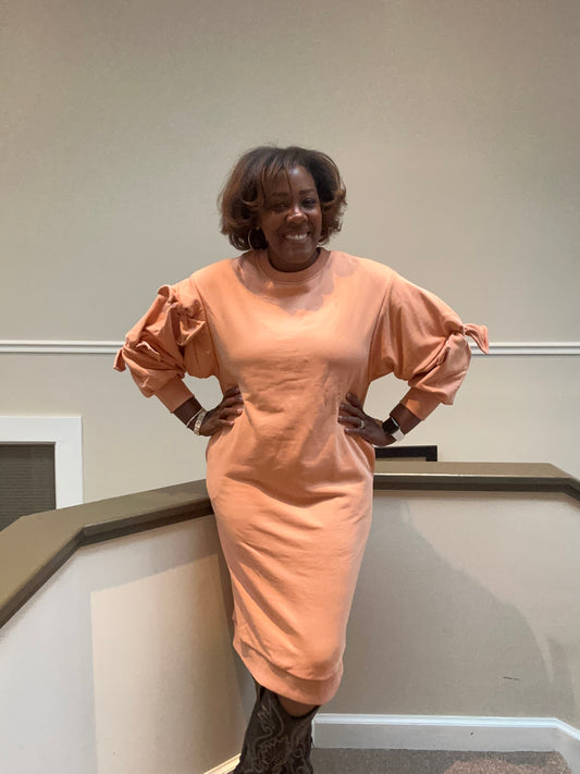 The Peach Bow Knot Dress