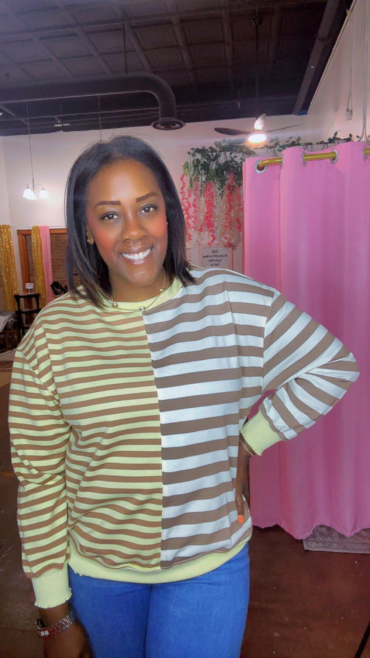 The Mocha Stripes Top