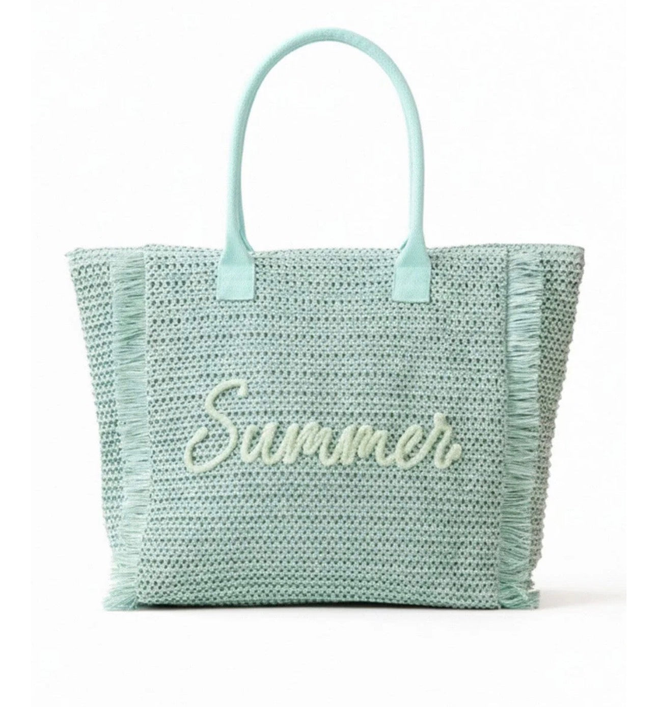 The Straw Fringe Summer Beach Tote Bag