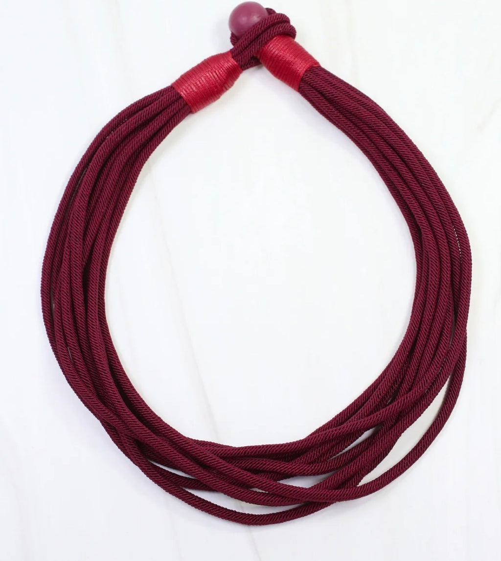 The Cranston Cord Necklace-Burgundy