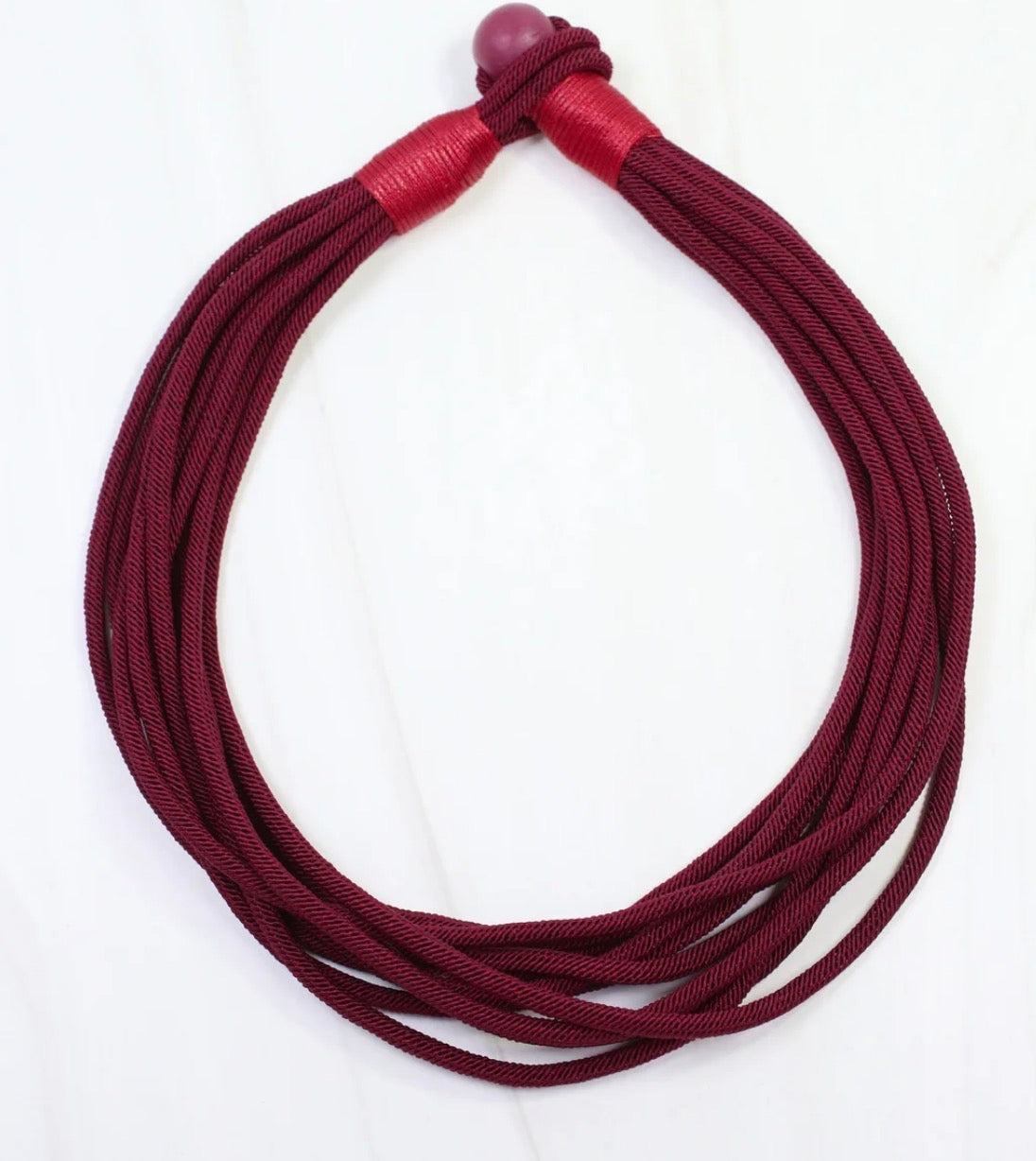 The Cranston Cord Necklace-Burgundy