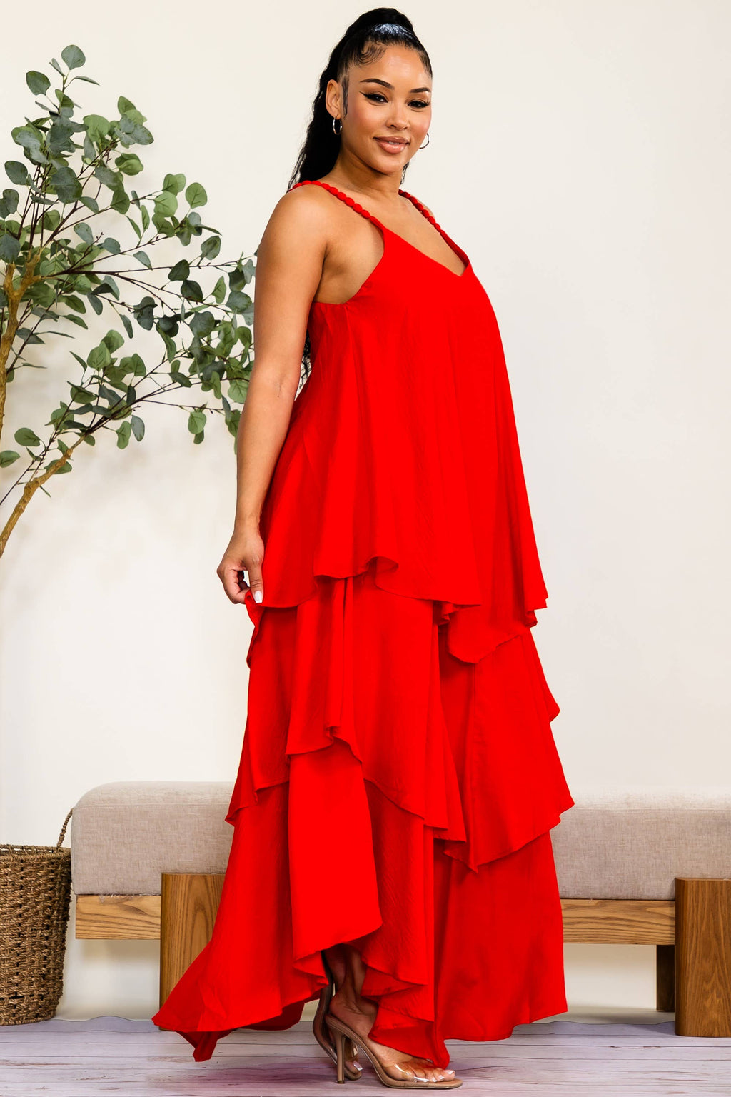 The Red Tiered Maxi Dress