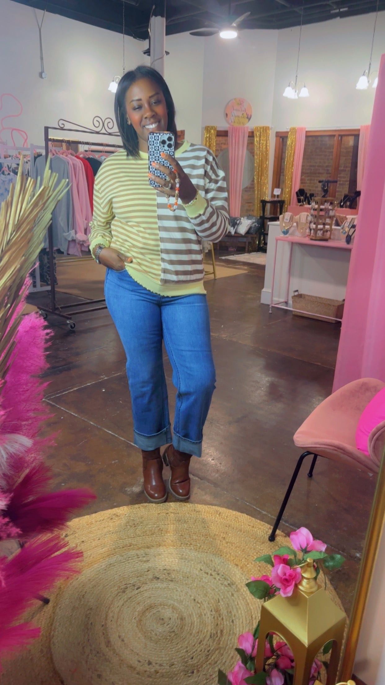 The Mocha Stripes Top