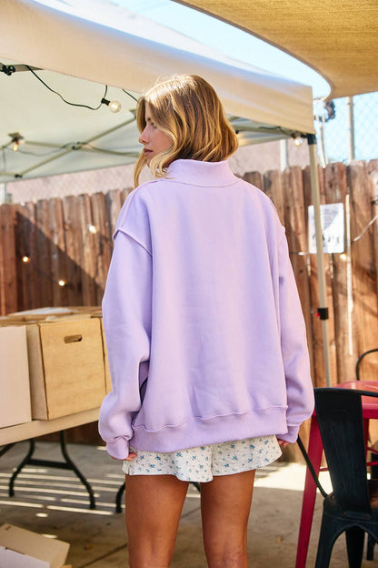 The 'JESUS' Embroidered Mock Neck Sweatshirt