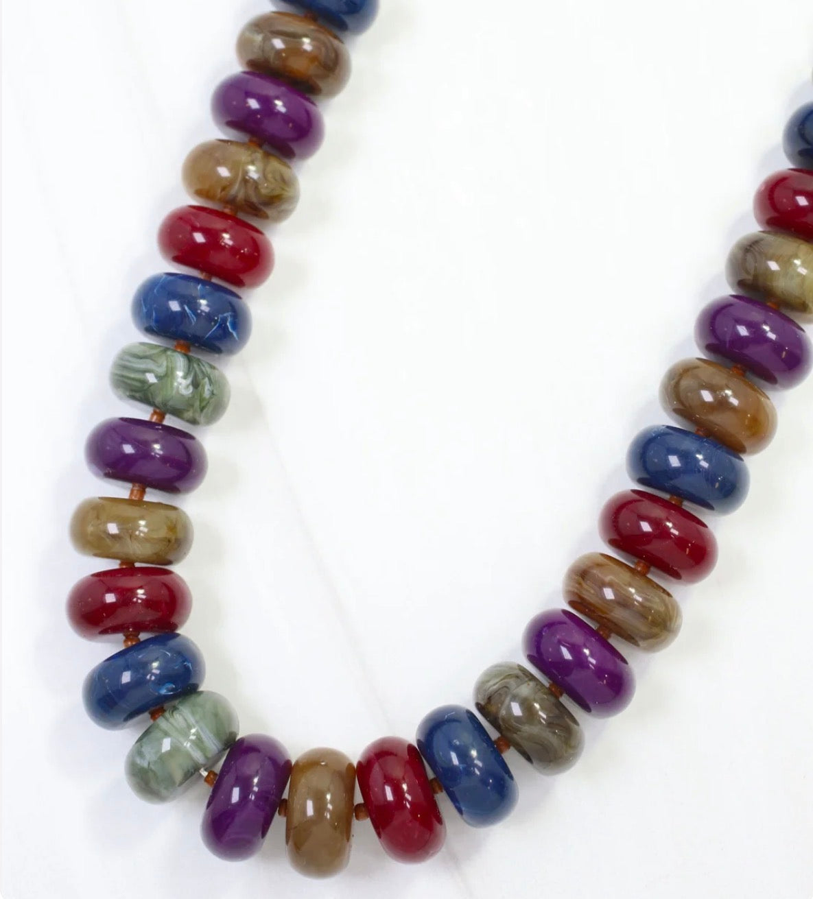 The Pipestone Marble Beaded Necklace Multi