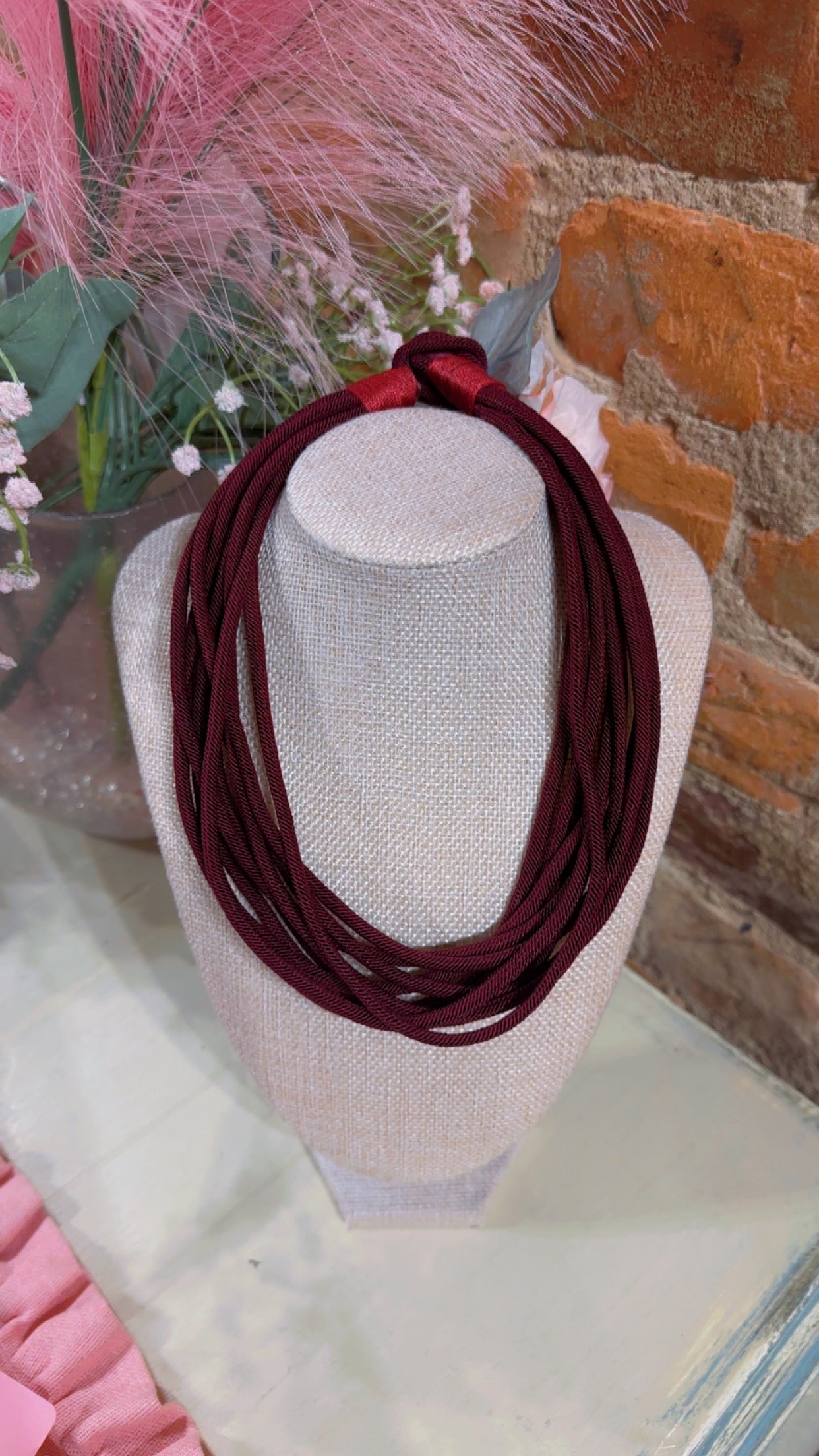 The Cranston Cord Necklace-Burgundy