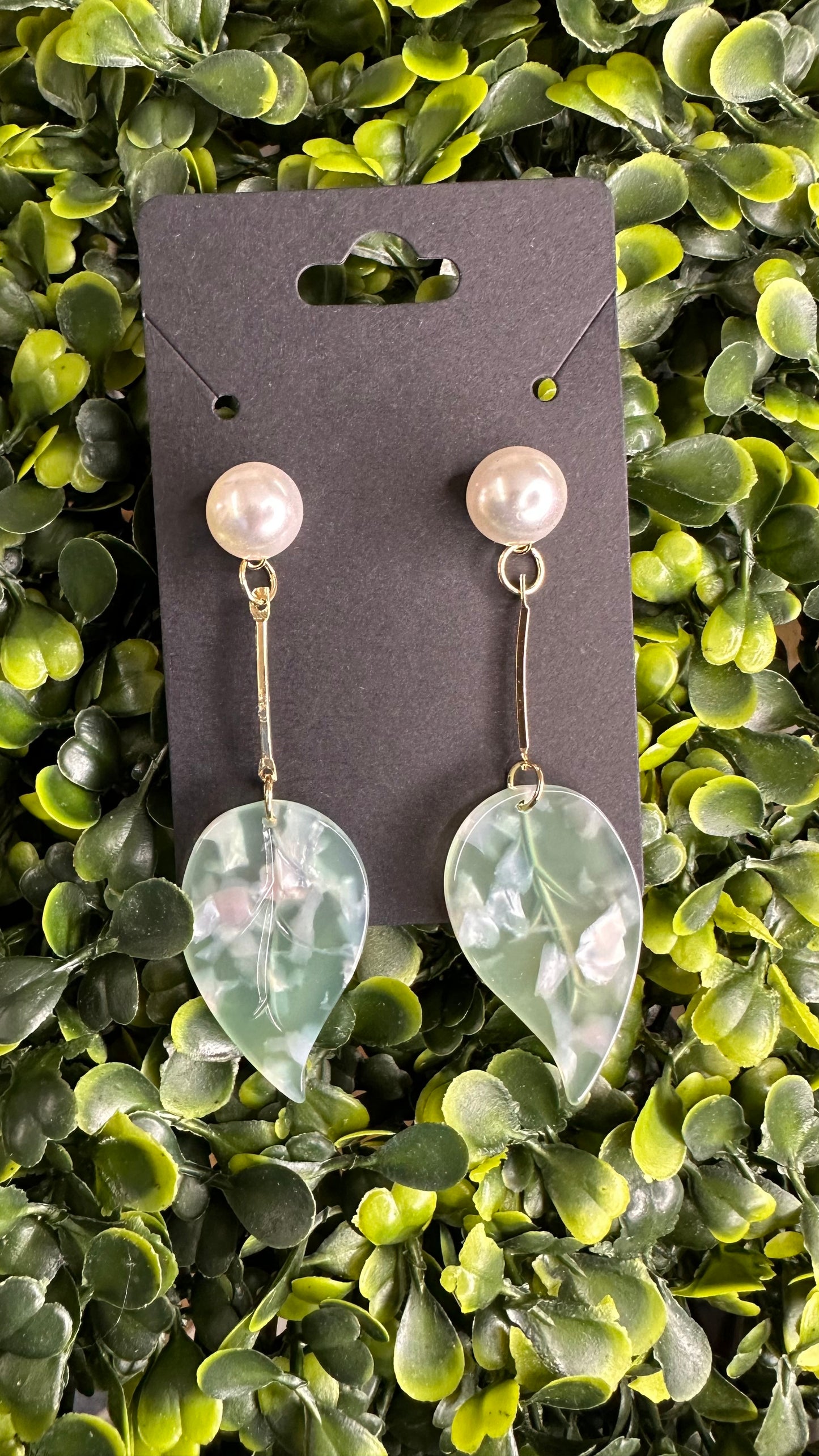 The Pearl Leaf Drop Earrings