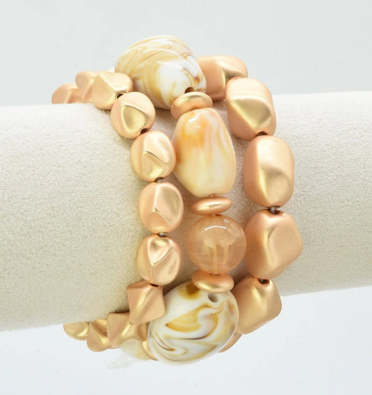 The Halle 3 Piece Stretch Bracelet Set