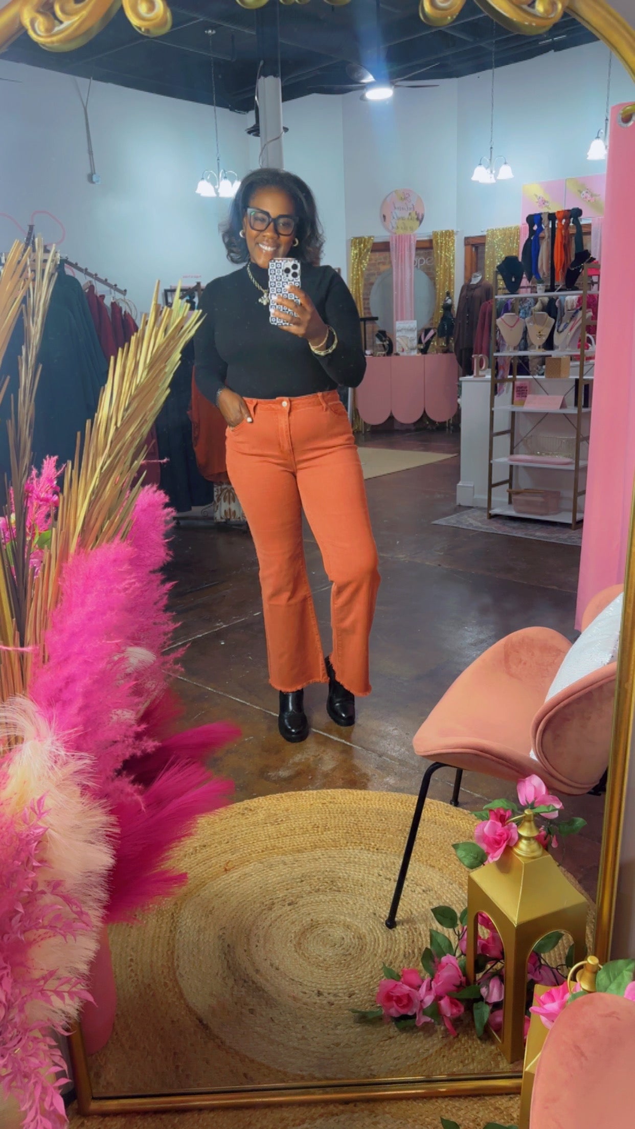 The Frayed Hem Jeans| Rust