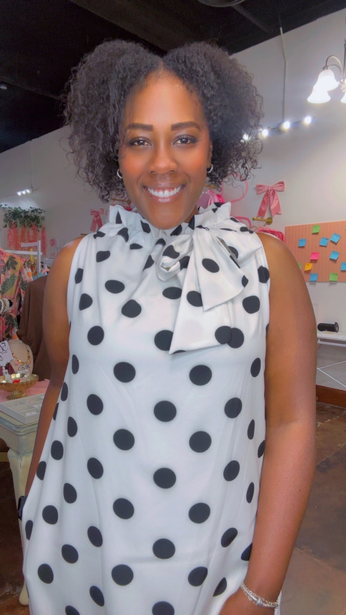 The Polka Dot Lady Dress-White/Black