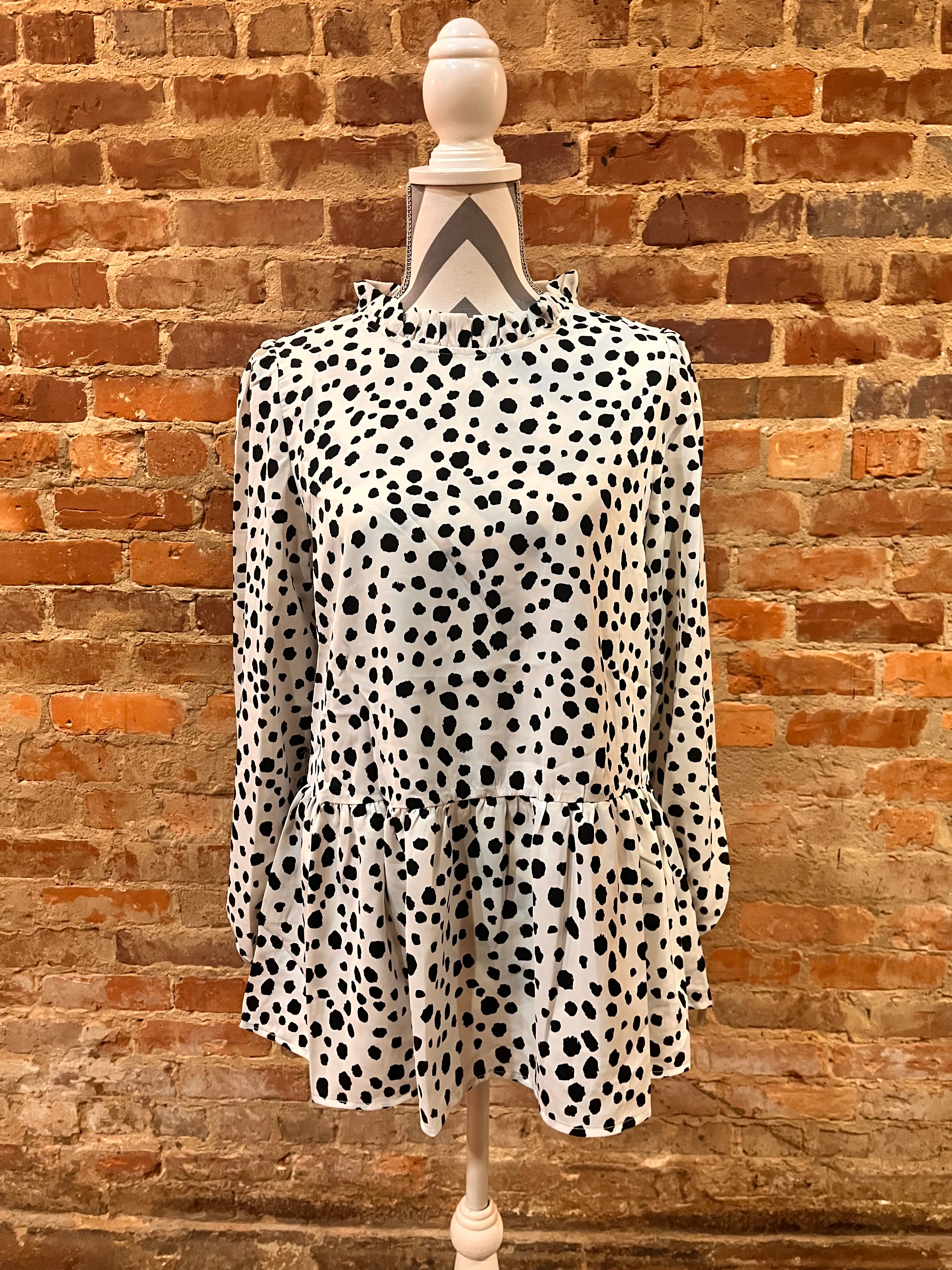 The Dalmatian Peplum Blouse