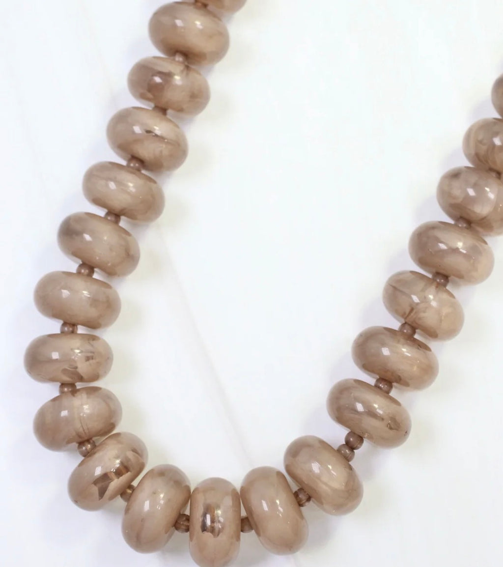 The Davis Beaded Necklace Taupe