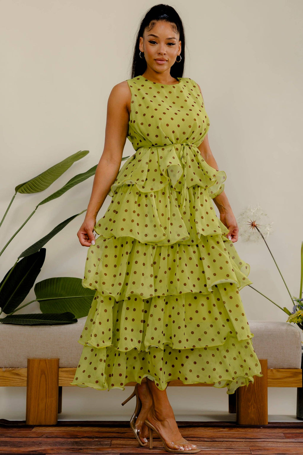 The Beverly Polka Dot Tier Dress