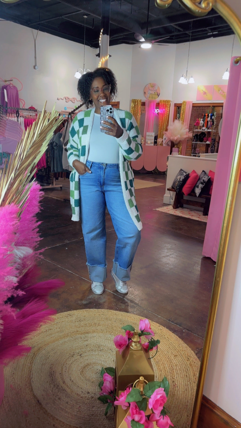 The Greens Checker Cloud Cardigan