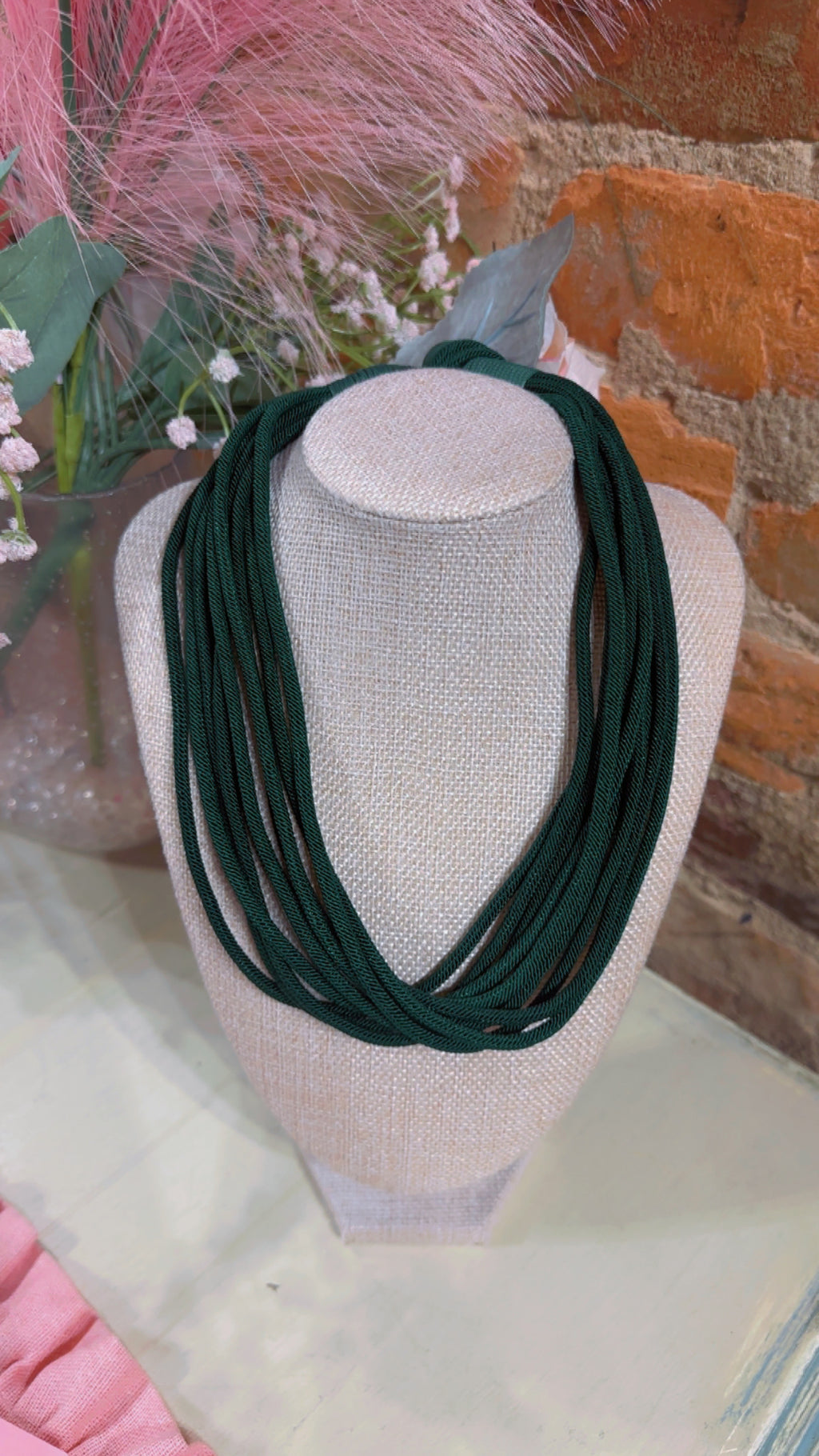 The Cranston Cord Necklace-Green